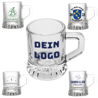 Schnapsglas mit Henkel 30776 bedruckt, veredelt, mit Logo...