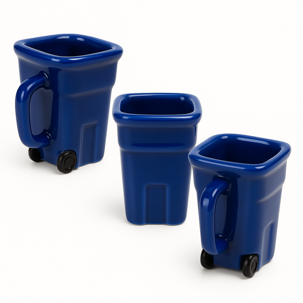 Keramikschnapsglas für lustige Partys, Mülltonne