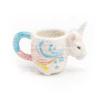 Schnapsglas aus Keramik Partys, Karneval, Fasching, (Einhorn)