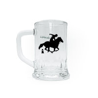 Schnapsglas mit Henkel 30776 bedruckt, veredelt, mit Logo / Label ab 12 St.