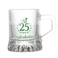 Schnapsglas mit Henkel 30776 bedruckt, veredelt, mit Logo / Label ab 12 St.