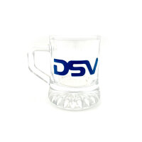 Schnapsglas mit Henkel 30776 bedruckt, veredelt, mit Logo / Label ab 12 St.